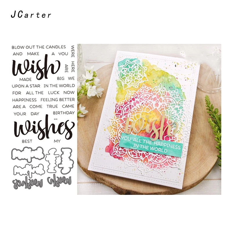 JC Metal Cutting Dies and Rubber Stamps for Scrapbooking Wish Letters Craft Dies Cut Decoration Card Making Stencil Album Sheet
JC Metal Cutting Dies and Rubber Stamps for Scrapbooking Wish Letters Craft Dies Cut Decoration Card Making Stencil Album Sheet