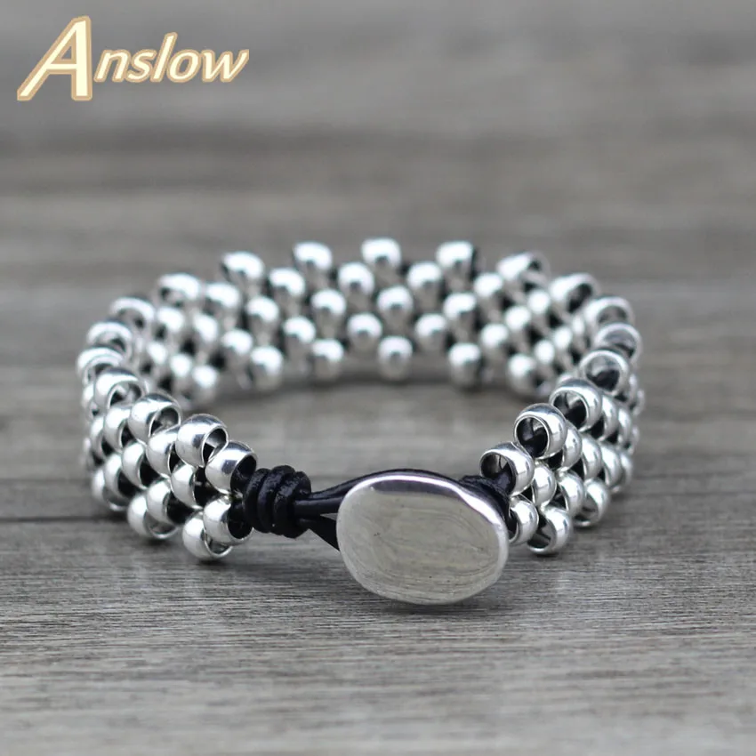 Anslow New Design Creative Top Quality Fashion Jewelry Strand Silver-plated Beads Leather Bracelet Bangles Best Friend LOW0645LB
Anslow New Design Creative Top Quality Fashion Jewelry Strand Silver-plated Beads Leather Bracelet Bangles Best Friend LOW0645LB