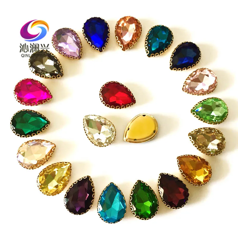 Mix color Drop shape top glass crystal lace claw rhinestones,golden base sew on stone for Diy/Clothing accessories HGS00
Mix color Drop shape top glass crystal lace claw rhinestones,golden base sew on stone for Diy/Clothing accessories HGS00