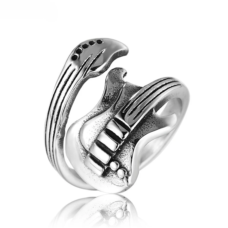 Vintage Silver Guitar Open Band Men Women Rings Rock Music Punk Style Retro Couples Rings Antique Silver Unique Male Accessories
Vintage Silver Guitar Open Band Men Women Rings Rock Music Punk Style Retro Couples Rings Antique Silver Unique Male Accessories