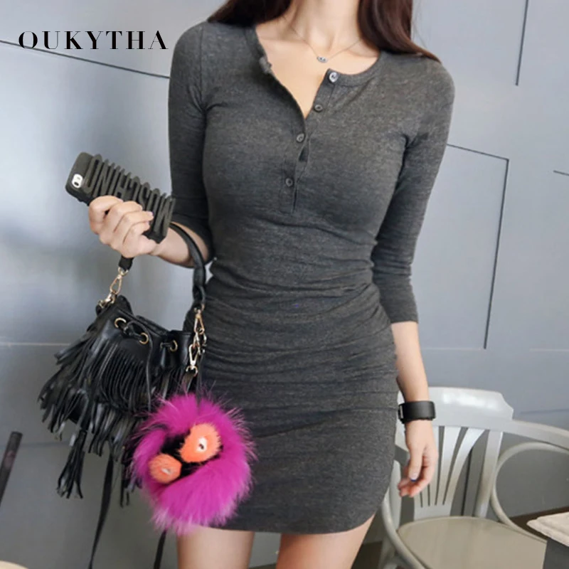 Sexy Women Long Sleeve Mini Dresses Autumn 2018 New Button Wrinkle Female Dress Sheath Natural Bottoming Bodysuit Q16466
Sexy Women Long Sleeve Mini Dresses Autumn 2018 New Button Wrinkle Female Dress Sheath Natural Bottoming Bodysuit Q16466