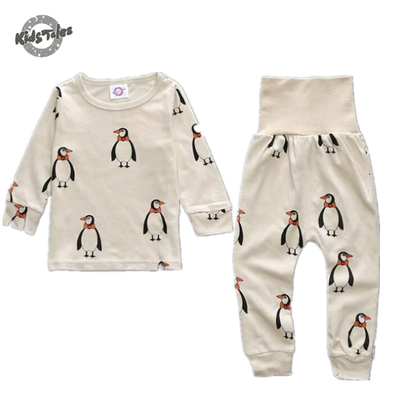 Kids Tales Baby Clothes New 2pcs/set Kids Pajamas sets 5 color penguin Boys girl Suit T-shirt + pants sets 2-5T sleepwear set
Kids Tales Baby Clothes New 2pcs/set Kids Pajamas sets 5 color penguin Boys girl Suit T-shirt + pants sets 2-5T sleepwear set
