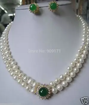 natural beads handmade jewelry Noblest women's Genuine Pearl necklace green stone earring set s
natural beads handmade jewelry Noblest women's Genuine Pearl necklace green stone earring set s