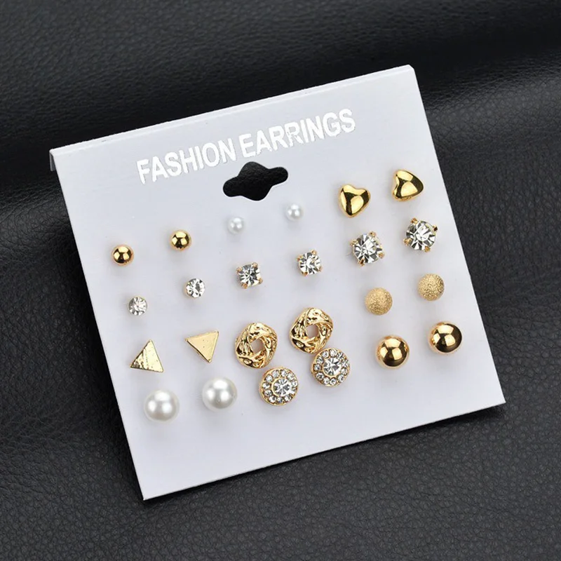 Charmsmic Women Heart Small Crystal Stud Earrings Gold Silver Simulated Pearl Earrings Sets Geometric Children Jewelry Gifts 
Charmsmic Women Heart Small Crystal Stud Earrings Gold Silver Simulated Pearl Earrings Sets Geometric Children Jewelry Gifts