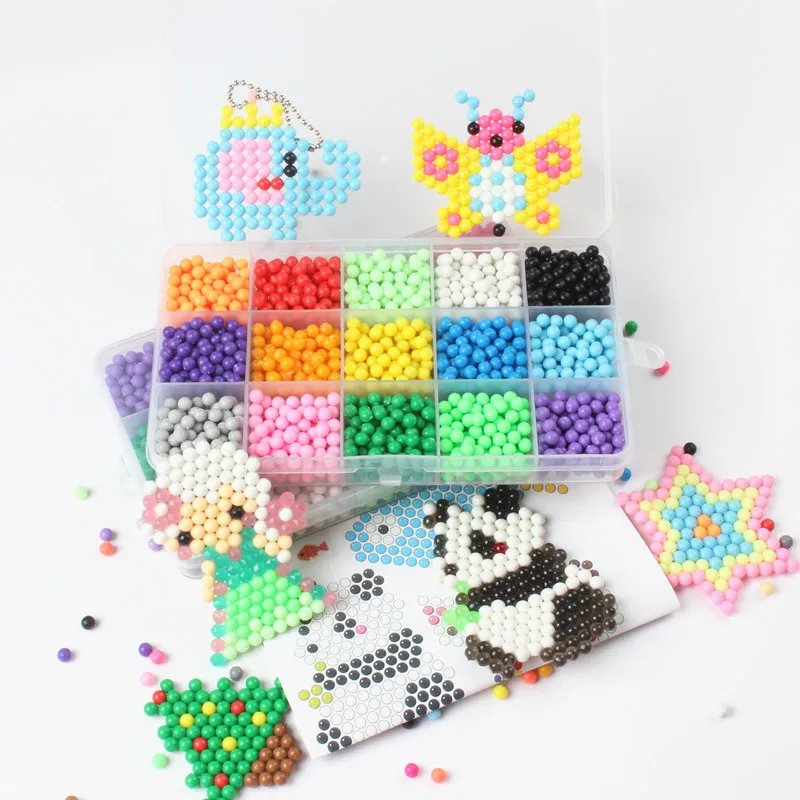 15 Color Water Spray Beads 3D Puzzles Kids Toy Fuse Beads Jigsaw puzzle 1800pcs Beads Educational Toys Pegboard Set Brinquedos
15 Color Water Spray Beads 3D Puzzles Kids Toy Fuse Beads Jigsaw puzzle 1800pcs Beads Educational Toys Pegboard Set Brinquedos
