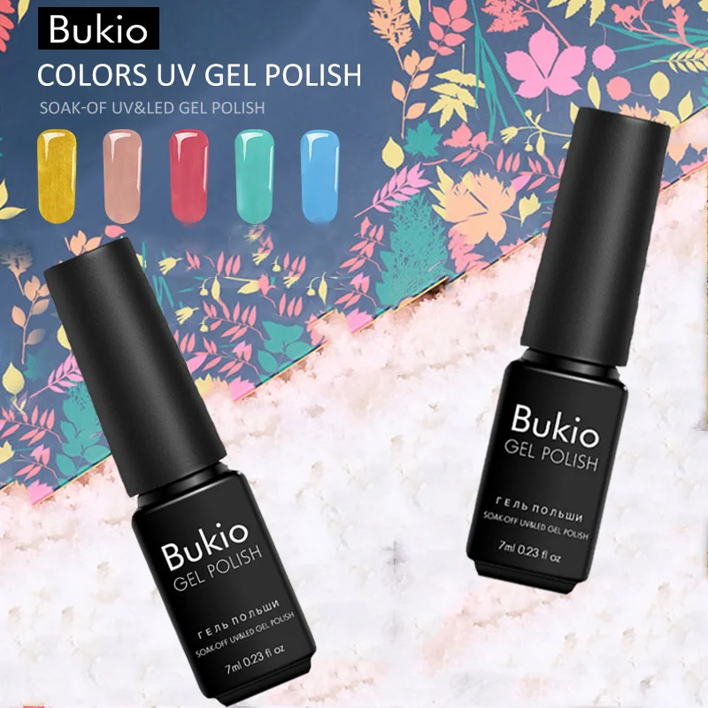 Bukio Новый Nail Книги по искусству гель для украшения Лаки 7 мл чистый Цвета лак