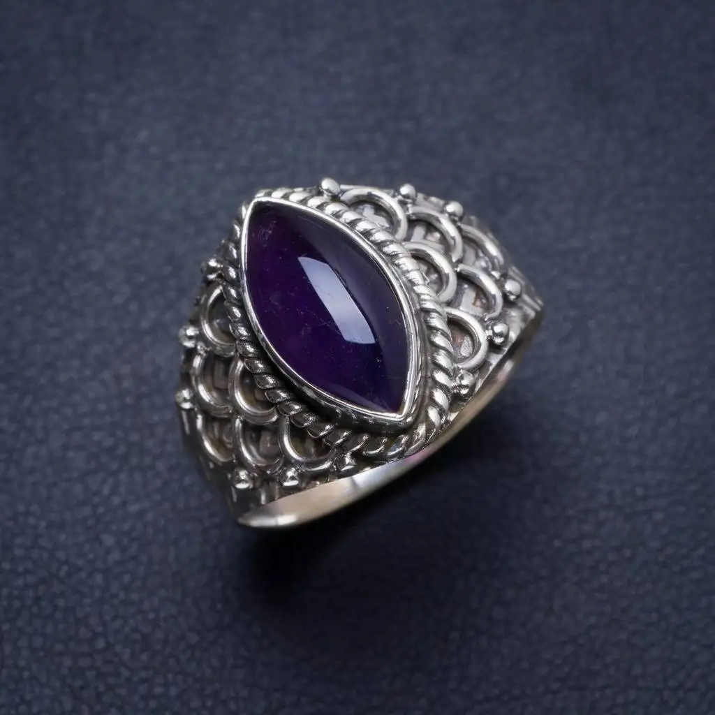 Natural Amethyst Handmade Unique 925 Sterling Silver Ring 8.75 Y4269
Natural Amethyst Handmade Unique 925 Sterling Silver Ring 8.75 Y4269