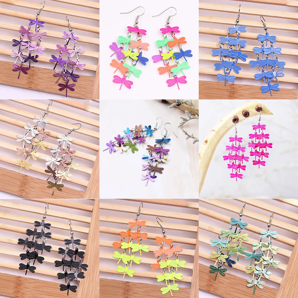 Hot Trendy Multilayer Bohemian Jewelry Dangle Drop Paint Dragonfly Insect Earrings for Women
Hot Trendy Multilayer Bohemian Jewelry Dangle Drop Paint Dragonfly Insect Earrings for Women
