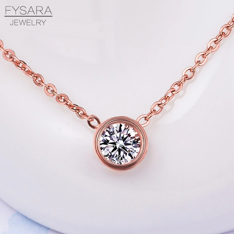 FYSARA Simple Cute Tiny Round Circle Crystal Pendant Necklace Stainless Steel Fashion Jewelry Women Classic Love Short Necklaces
FYSARA Simple Cute Tiny Round Circle Crystal Pendant Necklace Stainless Steel Fashion Jewelry Women Classic Love Short Necklaces