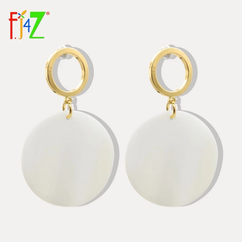 F.J4Z Nature Shell Round Pendant Earrings for Women Big White Circle Geo Earring Wholesle Jewellery Pendientes Aretes De Mujer
F.J4Z Nature Shell Round Pendant Earrings for Women Big White Circle Geo Earring Wholesle Jewellery Pendientes Aretes De Mujer