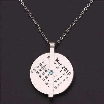 Customized Month Stone & Calendar Necklace Rotatable Creativity Necklace Stainless Steel Round Necklace Special Birthday Present
Customized Month Stone & Calendar Necklace Rotatable Creativity Necklace Stainless Steel Round Necklace Special Birthday Present