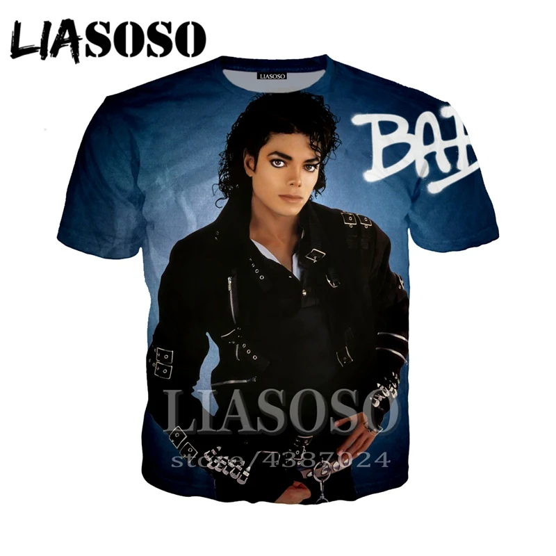 LIASOSO 2018 Michael Jackson 3d print fashion t shirt Men's Women t-shirt casual Harajuku Hip Hop singer tees tops tshirtsD347
LIASOSO 2018 Michael Jackson 3d print fashion t shirt Men's Women t-shirt casual Harajuku Hip Hop singer tees tops tshirtsD347