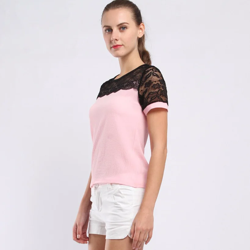 Women T shirts Casual OL Lace Chiffon pink Summer Loose Shirt Work Wear Blusas Feminina Tops Shirts Plus Size XXXL Pink/Red
Women T shirts Casual OL Lace Chiffon pink Summer Loose Shirt Work Wear Blusas Feminina Tops Shirts Plus Size XXXL Pink/Red
