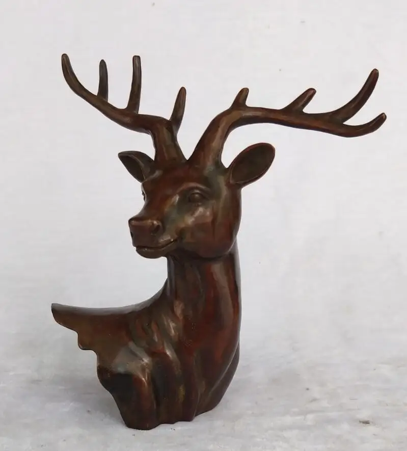 High 22 CM /8.7 INCH Collection Chinese Old Handmade Bronze Big Deer Head Sculpture home feng shui decoration statue
High 22 CM /8.7 INCH Collection Chinese Old Handmade Bronze Big Deer Head Sculpture home feng shui decoration statue