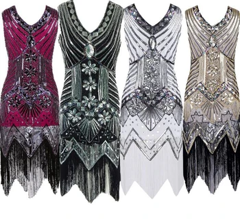Womens Vintage 1920s V Neck Tassel Flapper Dress Fringe Sequin Swing Bodycon Sexy Dress Party
Womens Vintage 1920s V Neck Tassel Flapper Dress Fringe Sequin Swing Bodycon Sexy Dress Party