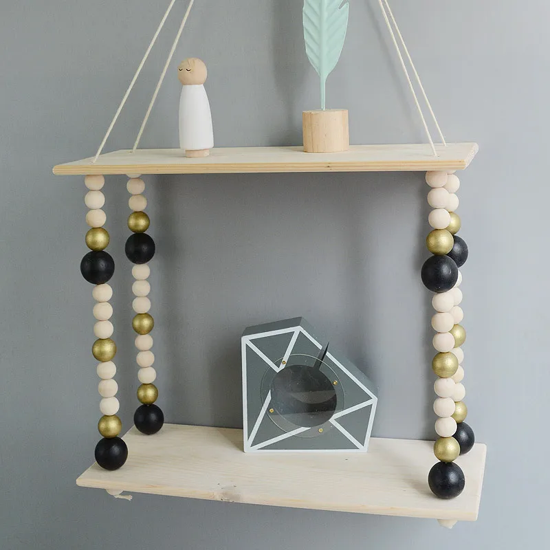 Nordic Style Original Wood Beads Double Wall Shelf Storage Rack Wall Decorations Bedroom Bookshelf Swing Organization Hanger
Nordic Style Original Wood Beads Double Wall Shelf Storage Rack Wall Decorations Bedroom Bookshelf Swing Organization Hanger