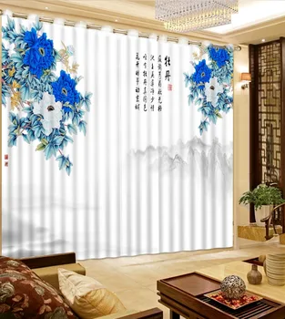 Classic Home Decor 3D Curtain Blue And White Peony Flower Bed Room Living Room Office Hotel Cortinas Blackout Curtain Fabric
Classic Home Decor 3D Curtain Blue And White Peony Flower Bed Room Living Room Office Hotel Cortinas Blackout Curtain Fabric