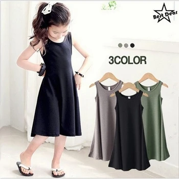 New Baby Girls Dress Brand Summer Beach Style Solid Sleeveless Princess Dresses For Girls Casual Clothing 2-12years
New Baby Girls Dress Brand Summer Beach Style Solid Sleeveless Princess Dresses For Girls Casual Clothing 2-12years