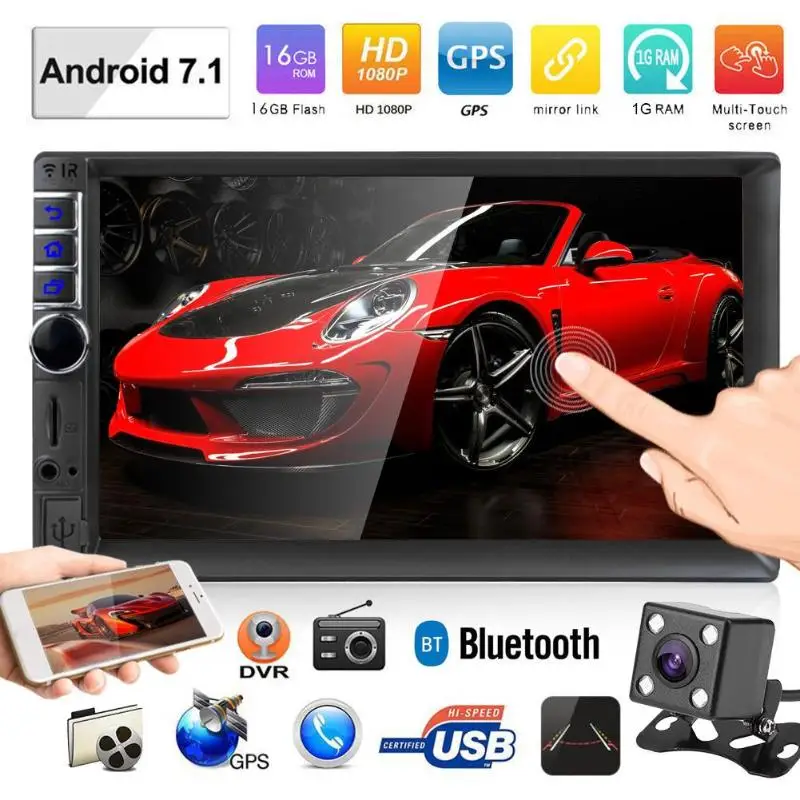7inch 2 Din Car Audio Stereo 2Din WiFi BT Android Car Stereo MP5 Player GPS Navigator FM Radio Bluetooth with Rear View Camera
7inch 2 Din Car Audio Stereo 2Din WiFi BT Android Car Stereo MP5 Player GPS Navigator FM Radio Bluetooth with Rear View Camera