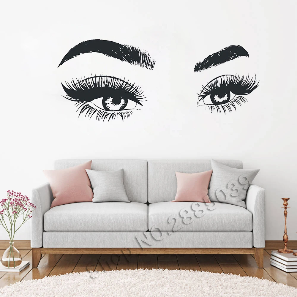 Newest Creative Eyes Eyelashes Wall Sticker Art Vinyl Mural Beauty Salon Shop Wall Decor Fashion Big Eye Eyebrow Wallpaper LC559
Newest Creative Eyes Eyelashes Wall Sticker Art Vinyl Mural Beauty Salon Shop Wall Decor Fashion Big Eye Eyebrow Wallpaper LC559