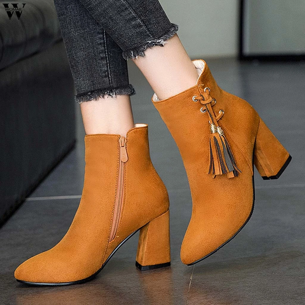 Women Square heel Side Zipper Ankle Boots Pointed Toe Winter Shoes Black Beige Brown 7.16
Women Square heel Side Zipper Ankle Boots Pointed Toe Winter Shoes Black Beige Brown 7.16