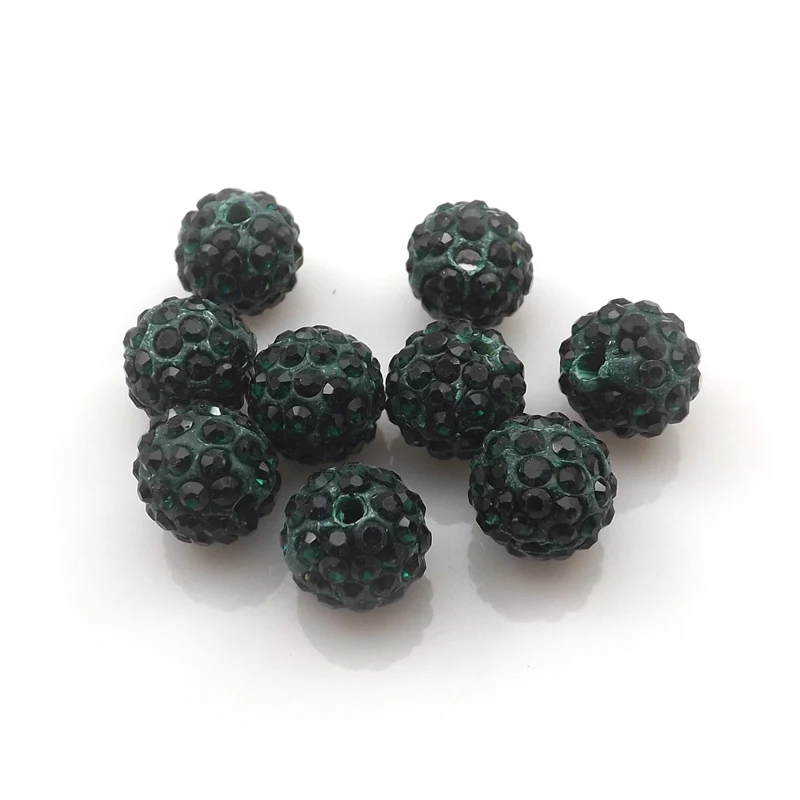 100pcs/lot 10mm Dark Green Color Rhinestone Loose Beads 6 Rows Pave Disco Ball For Jewelry Making
100pcs/lot 10mm Dark Green Color Rhinestone Loose Beads 6 Rows Pave Disco Ball For Jewelry Making