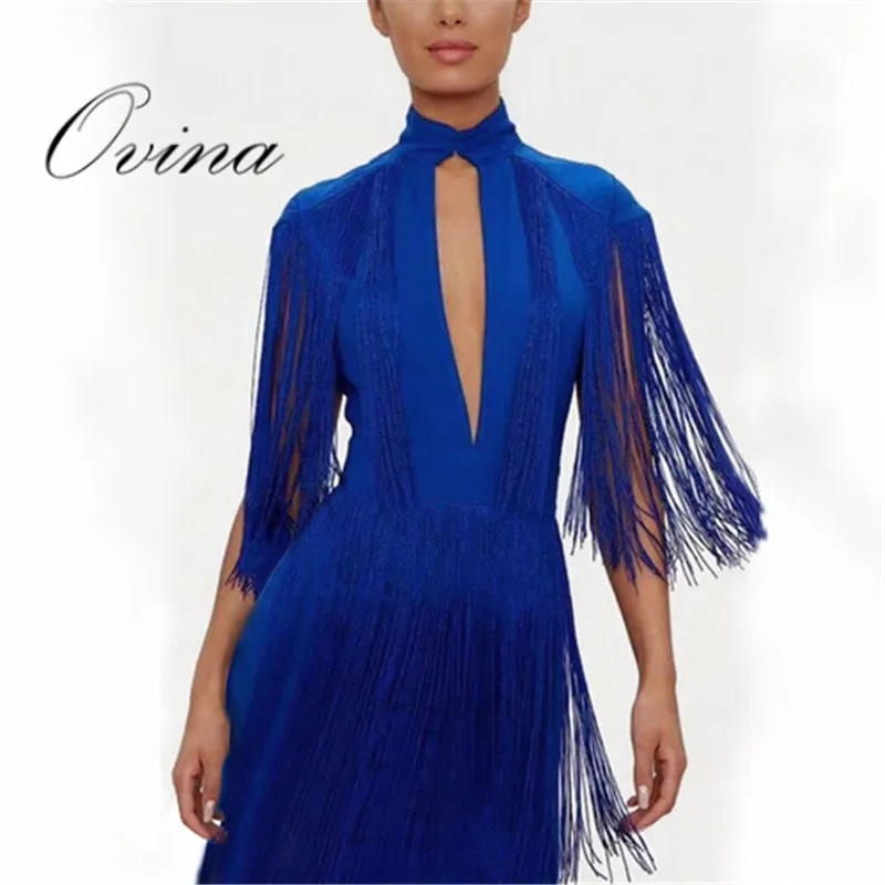 Royal Blue O-Neck Tassel Hollow Out Mini Bodycon Bandage Dress Evening Party Dress
Royal Blue O-Neck Tassel Hollow Out Mini Bodycon Bandage Dress Evening Party Dress