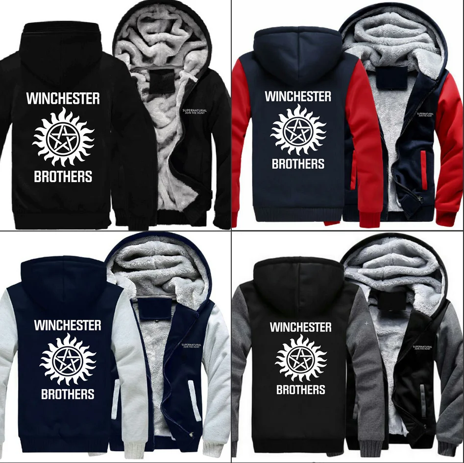 Supernatural Winter Thicken Sweatshirts Casual zipper Hoodies Men's Clothing Fashion Men's Jacket Coat Tops Streetwear
Supernatural Winter Thicken Sweatshirts Casual zipper Hoodies Men's Clothing Fashion Men's Jacket Coat Tops Streetwear