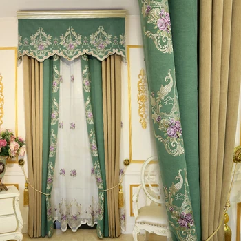 Custom curtains luxury chenille velvet embroidered edge living room green thick cloth blackout curtain tulle valance drape B322
Custom curtains luxury chenille velvet embroidered edge living room green thick cloth blackout curtain tulle valance drape B322
