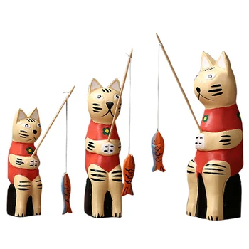 Europe Wooden Three Fishing Cat Figurines Ornaments Wooden Crafts Nordic Animal Cats Miniature Coffee Shop Clothing Store Decor
Europe Wooden Three Fishing Cat Figurines Ornaments Wooden Crafts Nordic Animal Cats Miniature Coffee Shop Clothing Store Decor