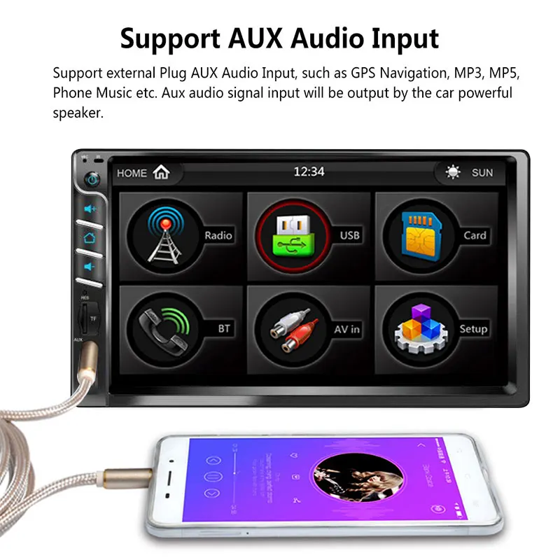 2DIN MP5 Player Rear View Support TF Card Bluetooth/FM/USB/AUX/TF 7inch Mirrorlink Auto MP5 Player
2DIN MP5 Player Rear View Support TF Card Bluetooth/FM/USB/AUX/TF 7inch Mirrorlink Auto MP5 Player
