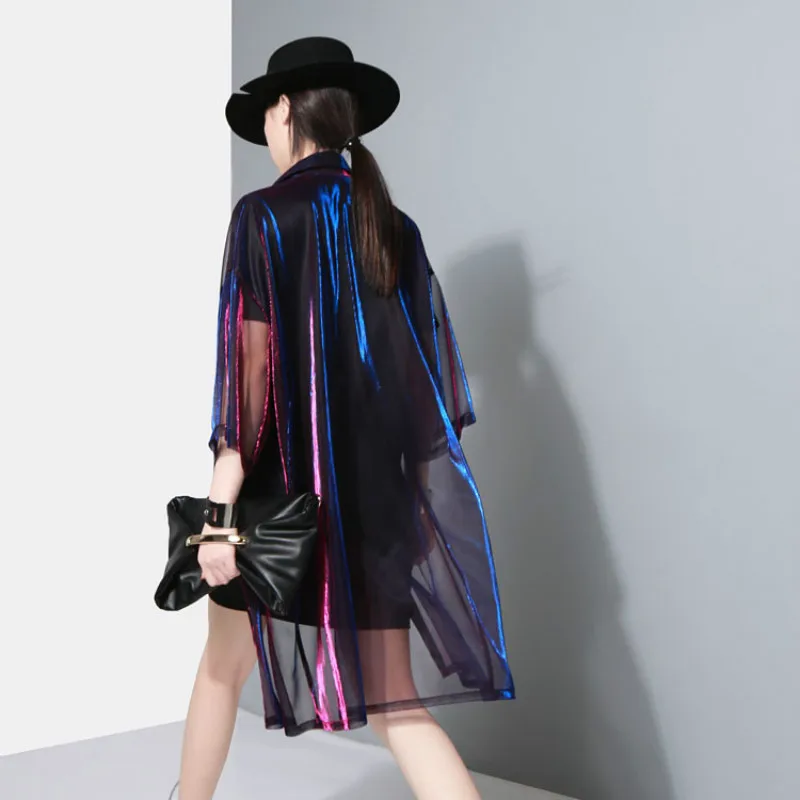 Women's Spring Reflective Jacket Transparent Girls Discoloration Loose Midi Sun Protection Shirt Coat Top Female Harajuku 2019
Women's Spring Reflective Jacket Transparent Girls Discoloration Loose Midi Sun Protection Shirt Coat Top Female Harajuku 2019