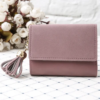New 2019 Fashion woman Short Wallet Frosted Lantern shape Tassels Triple folding Card bag coin purse Student Solid Hasp Wallet
New 2019 Fashion woman Short Wallet Frosted Lantern shape Tassels Triple folding Card bag coin purse Student Solid Hasp Wallet