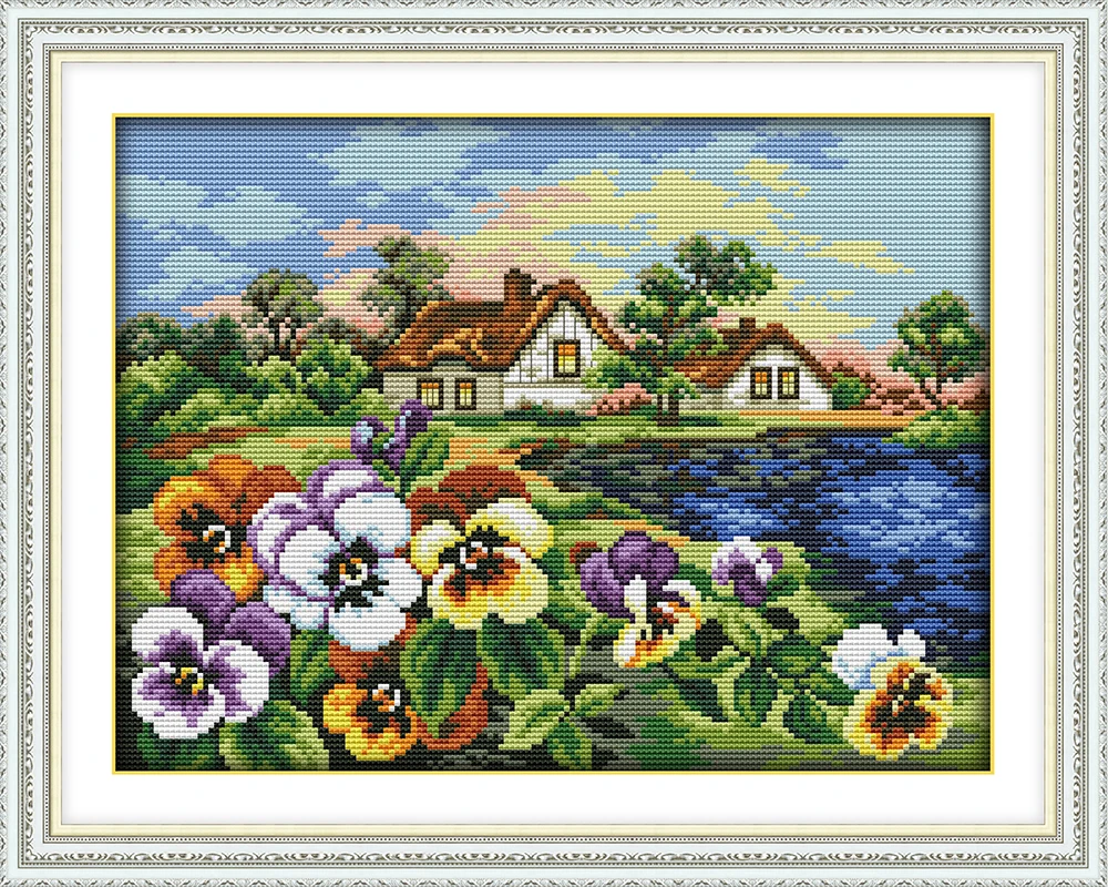 The hometown of Pansy cross stitch kit aida 14ct 11ct count printed canvas stitches embroidery DIY handmade needlework
The hometown of Pansy cross stitch kit aida 14ct 11ct count printed canvas stitches embroidery DIY handmade needlework