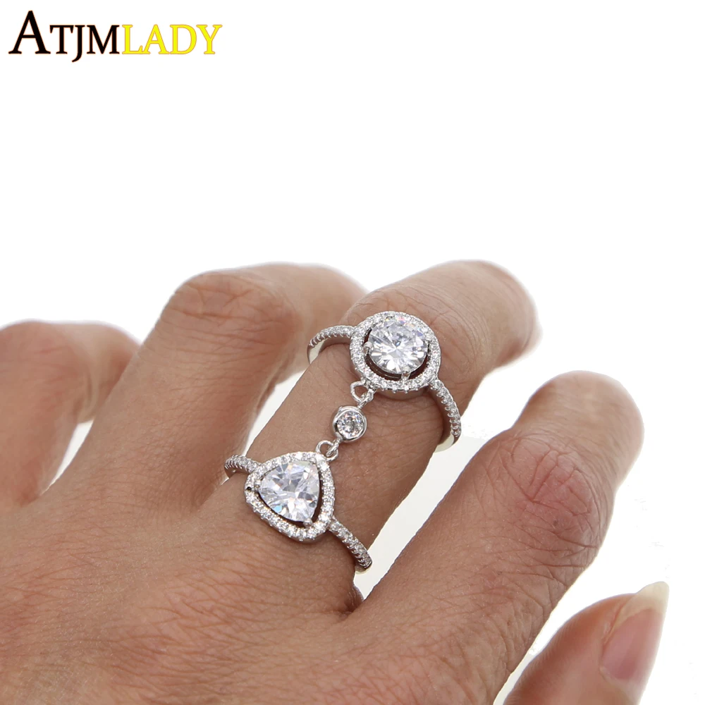 2018 NEW double Ring New Radiant Large Tear drop Ring With round Cubic Zirconia rings CZ Finger chain Ring Women Wedding Jewelry
2018 NEW double Ring New Radiant Large Tear drop Ring With round Cubic Zirconia rings CZ Finger chain Ring Women Wedding Jewelry