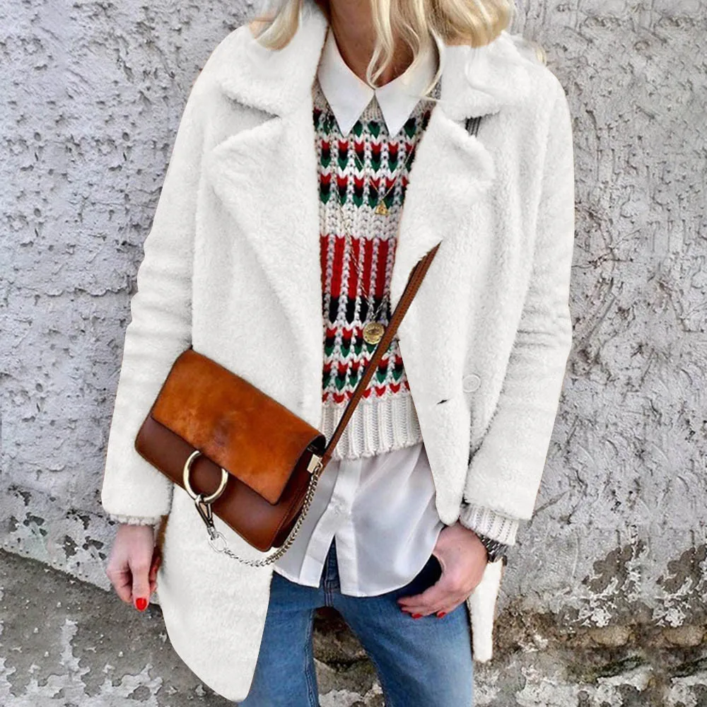 2019 Fashion White Winter Warm Coats and Jackets Women Casual Coat Lapela Collar Long Sleeve Jacket Overcoat jaqueta feminina
2019 Fashion White Winter Warm Coats and Jackets Women Casual Coat Lapela Collar Long Sleeve Jacket Overcoat jaqueta feminina