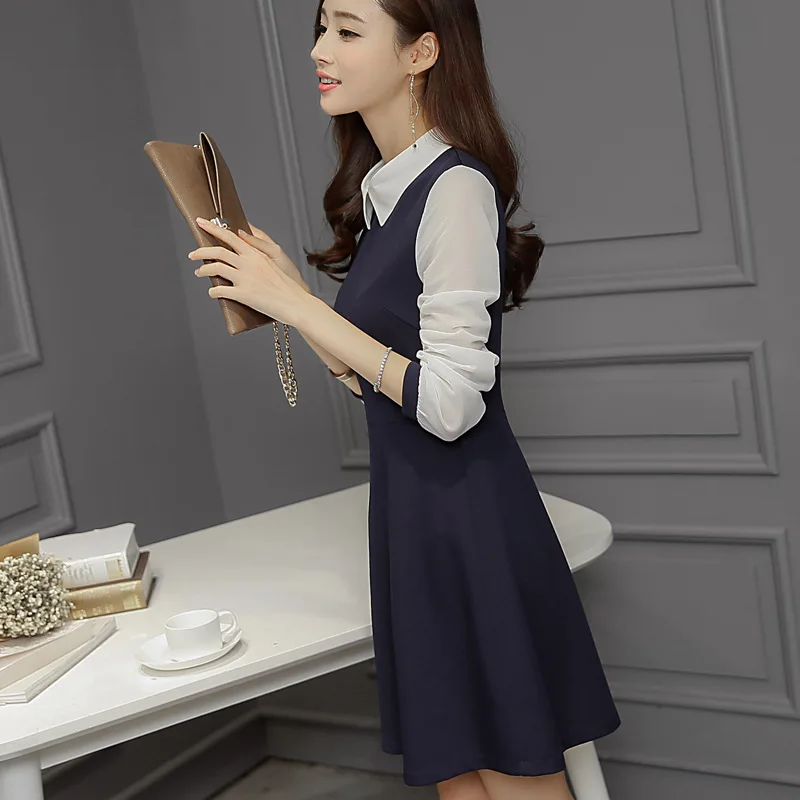 2019 Office Lady Korean OL Summer Slim Splicing Chiffon Long Sleeve Perter Pan Collar Dress
2019 Office Lady Korean OL Summer Slim Splicing Chiffon Long Sleeve Perter Pan Collar Dress