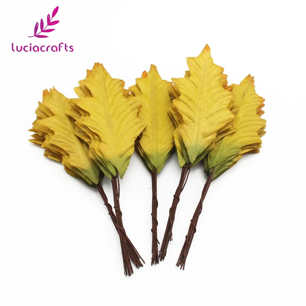 SALE Lucia crafts 24pcs Artificial Leaf Silk Cloth Green Leaves Florist DIY Home Party Wedding Decorative Accessories CA0809 | Дом и сад