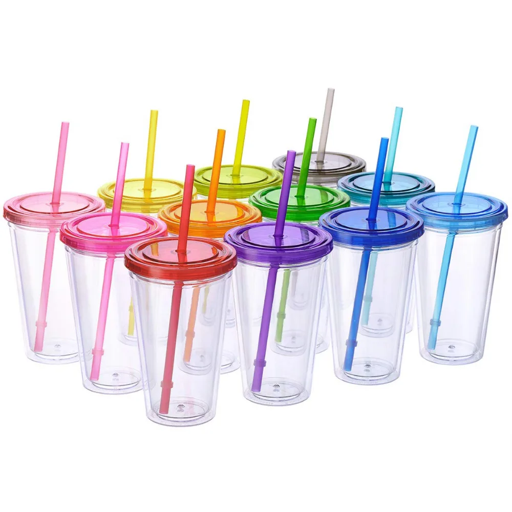 Classic Colored Candy Insulated Tumbler Cup with Lid with Reusable Straw - 16oz Double Wall Acrylic Clear Plastic Tumblers
Classic Colored Candy Insulated Tumbler Cup with Lid with Reusable Straw - 16oz Double Wall Acrylic Clear Plastic Tumblers