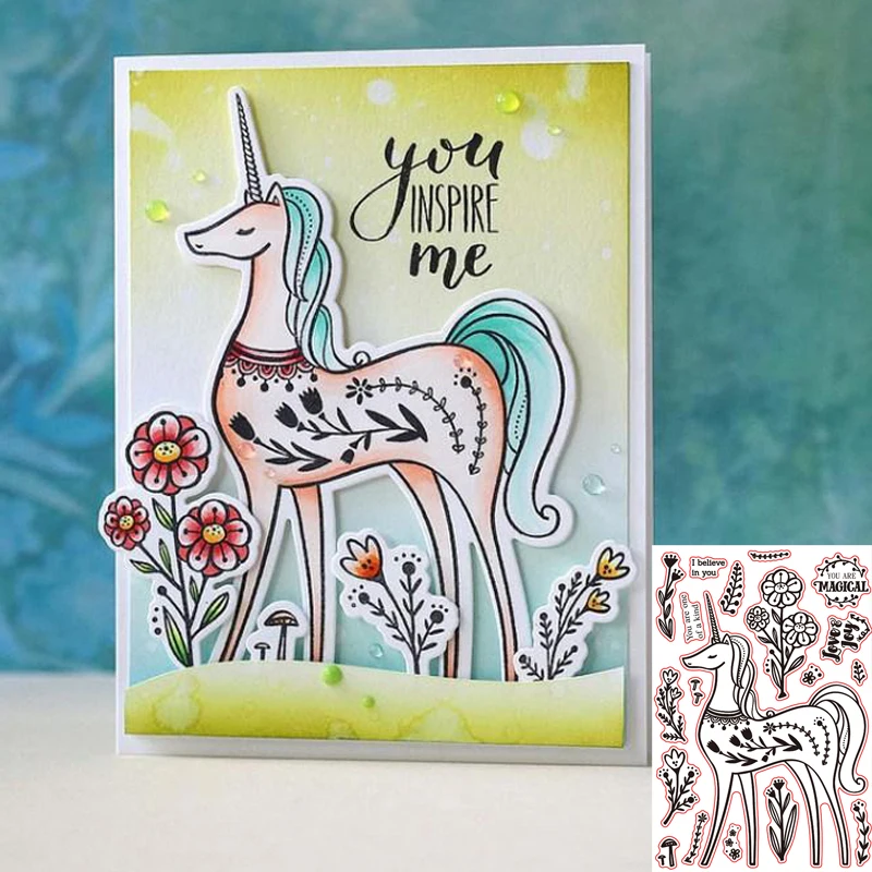 Beautiful Unicorn Clear Stamps for DIY Scrapbooking DIY Craft Making Decoration Transparent Stempels New 2019 Silicone Seal
Beautiful Unicorn Clear Stamps for DIY Scrapbooking DIY Craft Making Decoration Transparent Stempels New 2019 Silicone Seal
