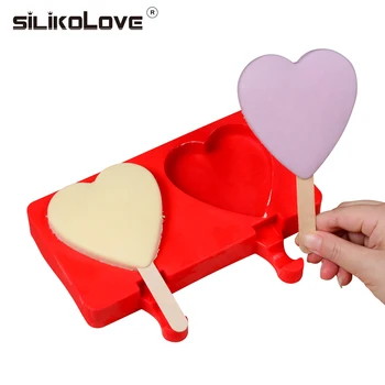 SILIKOLOVE 2 Cavity Heart Silicone Molds For Ice Cream With Popsicle Sticks Reusable DIY Frozen Ice Cream Pop Baking Moulds
SILIKOLOVE 2 Cavity Heart Silicone Molds For Ice Cream With Popsicle Sticks Reusable DIY Frozen Ice Cream Pop Baking Moulds