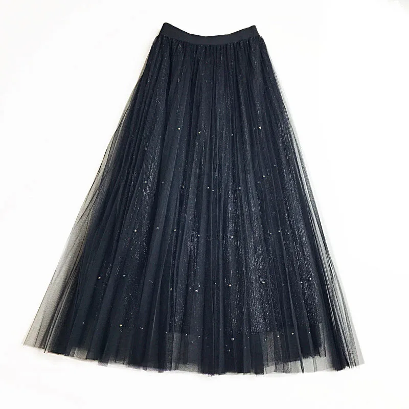2017 Summer Casual Womens Beading Pearls Mesh Glitter Long Skirt , Female Women Sequined Pleated High Elastic Waist Skirts
2017 Summer Casual Womens Beading Pearls Mesh Glitter Long Skirt , Female Women Sequined Pleated High Elastic Waist Skirts