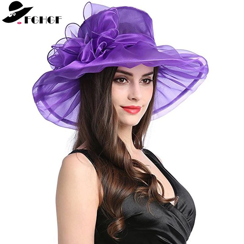 FGHGF Women Organza Wide Brim Summer Sun Hat Elegant Floral Adorn Ladies Church Kentucky Derby Fascinator Tea Party Wedding Hat
FGHGF Women Organza Wide Brim Summer Sun Hat Elegant Floral Adorn Ladies Church Kentucky Derby Fascinator Tea Party Wedding Hat