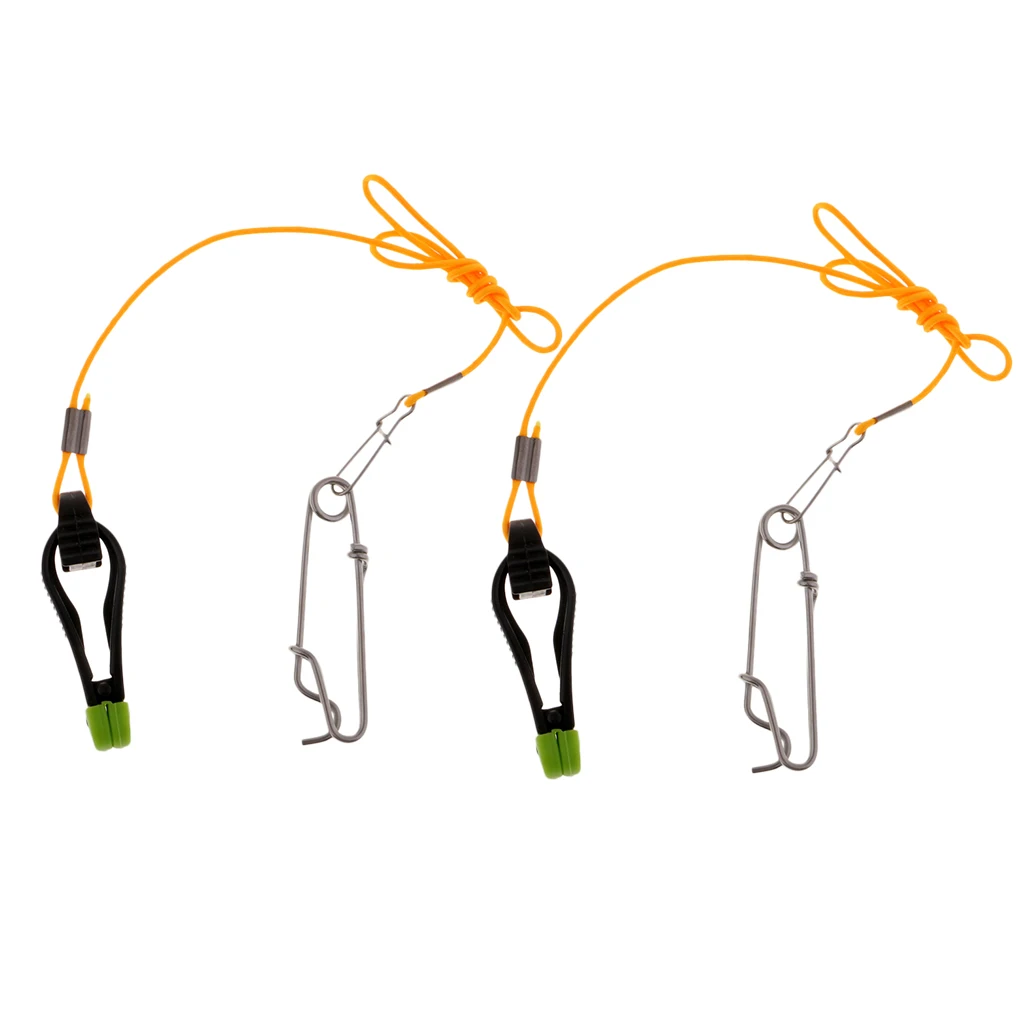 2 pcs Power Grip Release Clip Outrigger Downrigger Release Clips & 17in Leader For Boat Kite Planer Boards Fishing