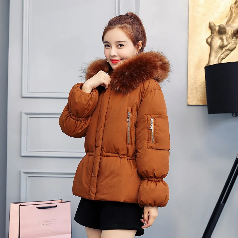 Winter Women Slim Coat 2019 Winter Jacket Women Parkas Coat Warm Big fur collar Female Short Jacket Outwear Ladies Cotton Coat
Winter Women Slim Coat 2019 Winter Jacket Women Parkas Coat Warm Big fur collar Female Short Jacket Outwear Ladies Cotton Coat