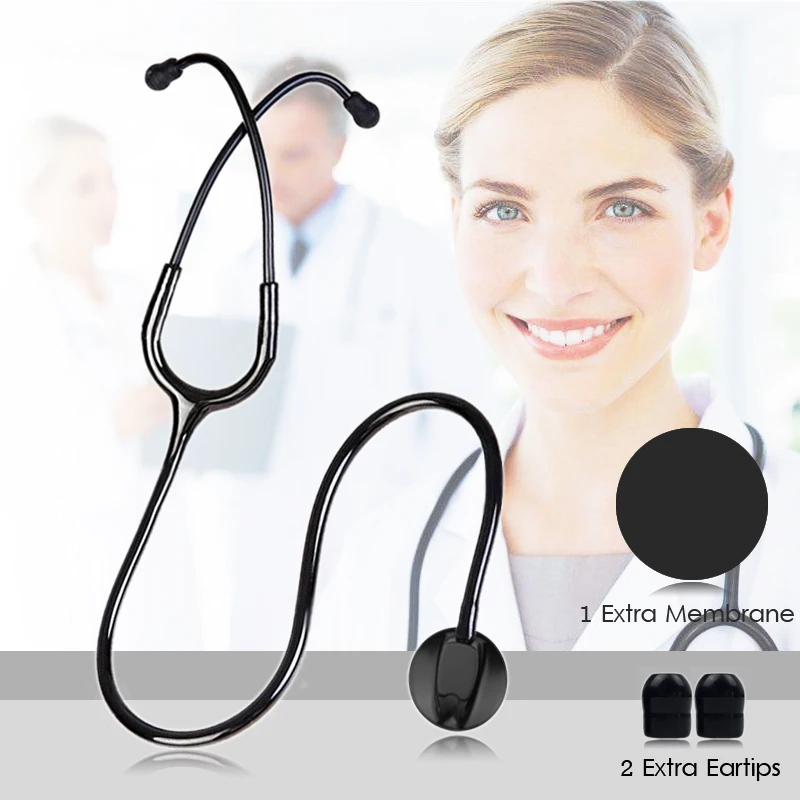 New Classic Black Professional Health Care Medical Estetoscopio Blood Pressure Heart Rate Single Head Cute Stethoscope
New Classic Black Professional Health Care Medical Estetoscopio Blood Pressure Heart Rate Single Head Cute Stethoscope