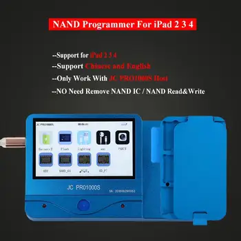 JC Pro1000S Multi-Functional NAND Programmer For iCloud Repair Tool Non-Removal Read Write Adapter for iPad 2 3 4
JC Pro1000S Multi-Functional NAND Programmer For iCloud Repair Tool Non-Removal Read Write Adapter for iPad 2 3 4