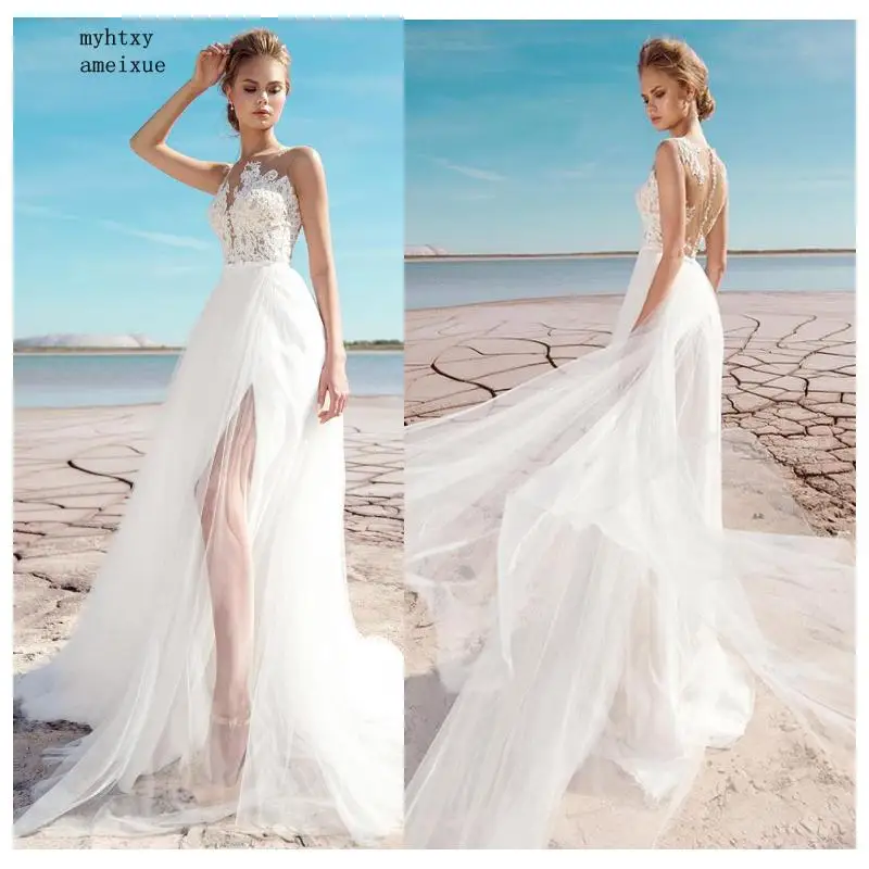 Lace Top Cheap Wedding Dress 2020 With Side Split Appliques A-line Sexy Romantic Wedding Bridal Gown Tulle Wedding Gowns Mariage
Lace Top Cheap Wedding Dress 2020 With Side Split Appliques A-line Sexy Romantic Wedding Bridal Gown Tulle Wedding Gowns Mariage