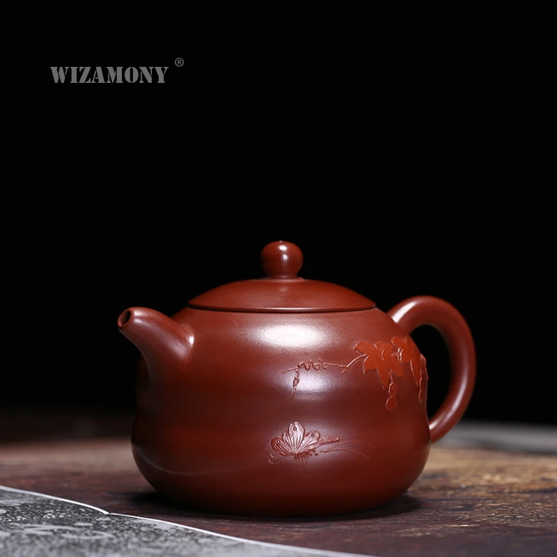 Hot Sale 1pcs WIZAMONY Authentic Yixing Purple Cinnabar Mud Calabash Clay Original Ore Da Hong Pao Xishi Teapot Purely Handmade
Hot Sale 1pcs WIZAMONY Authentic Yixing Purple Cinnabar Mud Calabash Clay Original Ore Da Hong Pao Xishi Teapot Purely Handmade