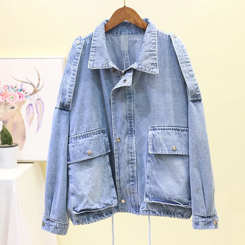 2019 Spring New Simple Stand Collar Large Pocket Loose Student BF Denim Jacket Jackets Bomber Jacket Women Oversize Coat
2019 Spring New Simple Stand Collar Large Pocket Loose Student BF Denim Jacket Jackets Bomber Jacket Women Oversize Coat